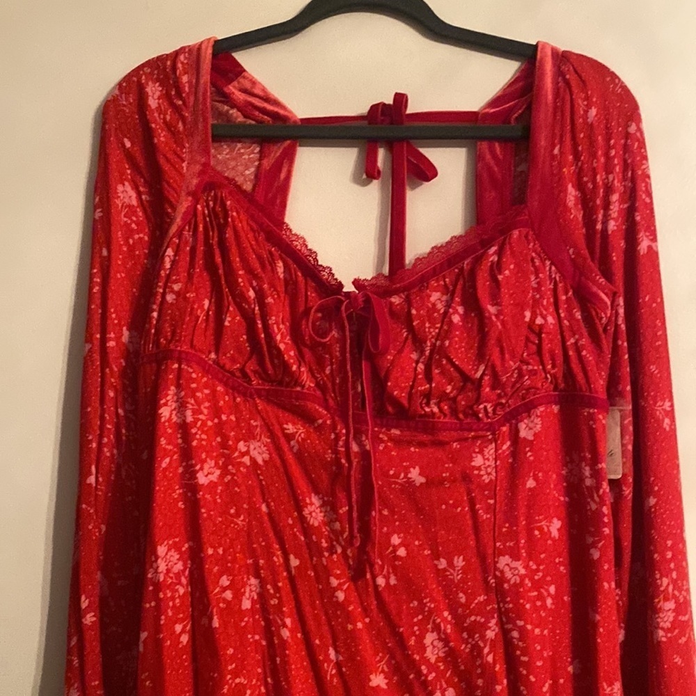 Free People Tess Floral Print Velvet Mini Dress - Picture 5 of 10